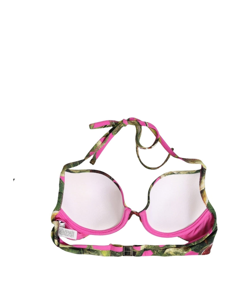 Haut de bikini de plage à imprimé figue fuchsia rose Dolce & Gabbana