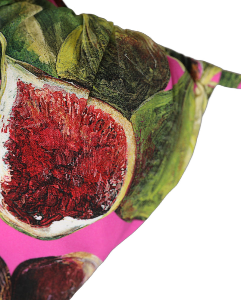 Haut de bikini de plage à imprimé figue fuchsia rose Dolce & Gabbana