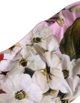 Dolce & Gabbana Pink Floral Print Bandeau Beachwear Bikini Top