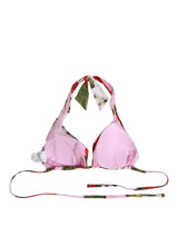 Haut de bikini de plage triangulaire Dolce & Gabbana rose imprimé floral