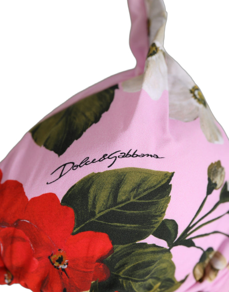 Haut de bikini de plage triangulaire Dolce & Gabbana rose imprimé floral