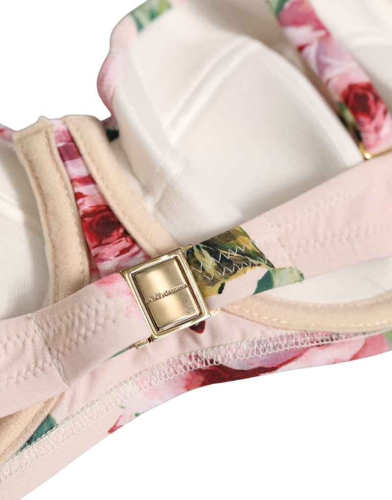Haut de bikini armatures Dolce & Gabbana imprimé floral rose