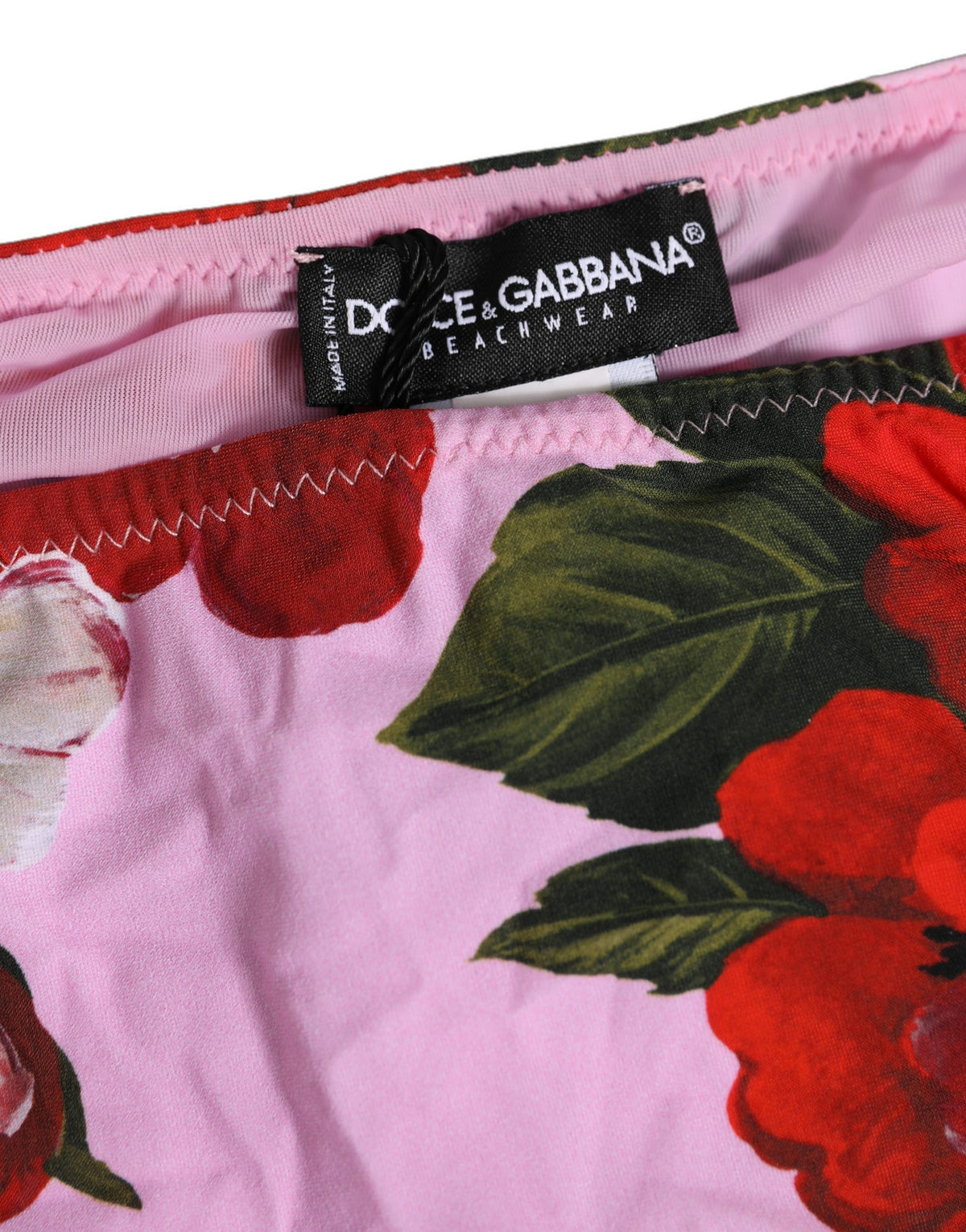 Dolce & Gabbana Bas de bikini rose floral à nouer sur les côtés