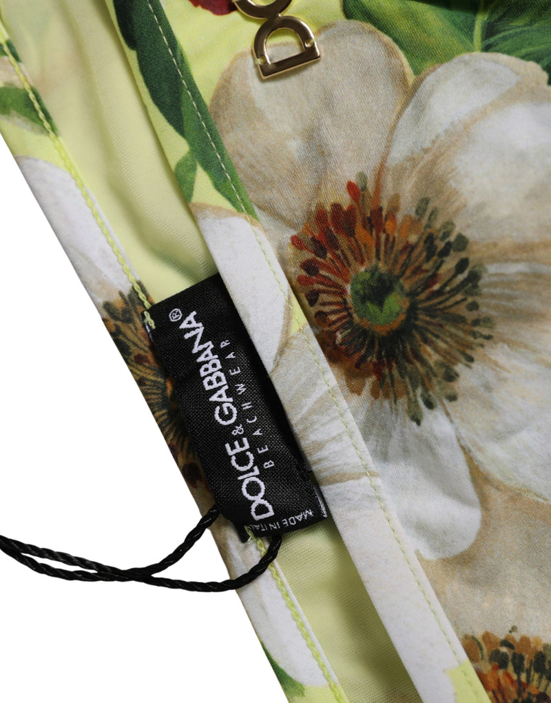 Bas de bikini Dolce & Gabbana en nylon imprimé floral jaune