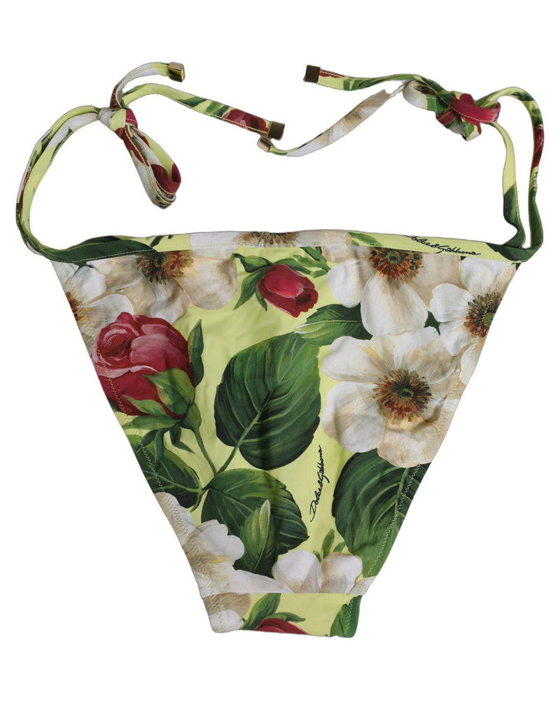 Bas de bikini Dolce & Gabbana en nylon imprimé floral jaune