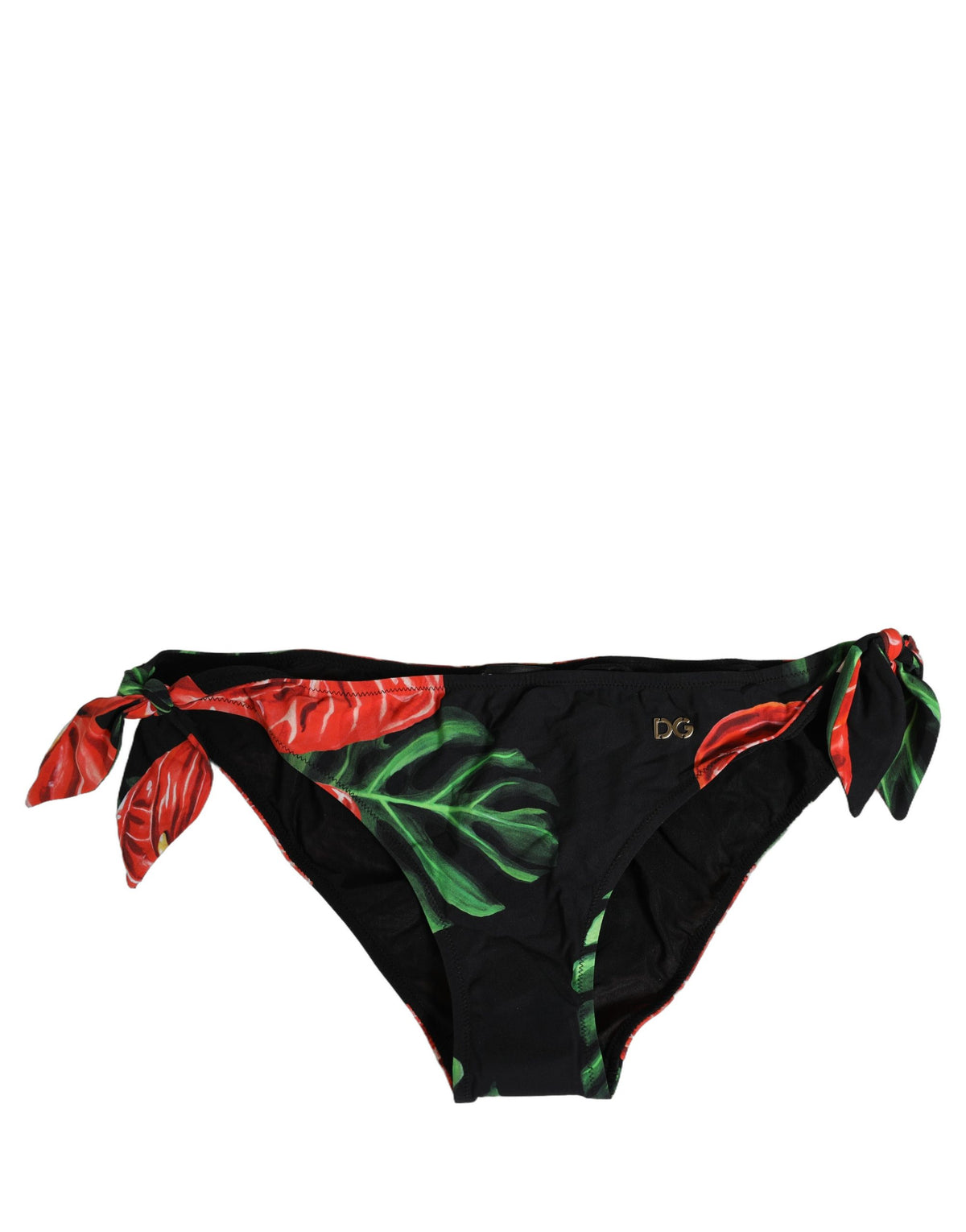 Dolce & Gabbana Black Floral Print Bikini Bottom