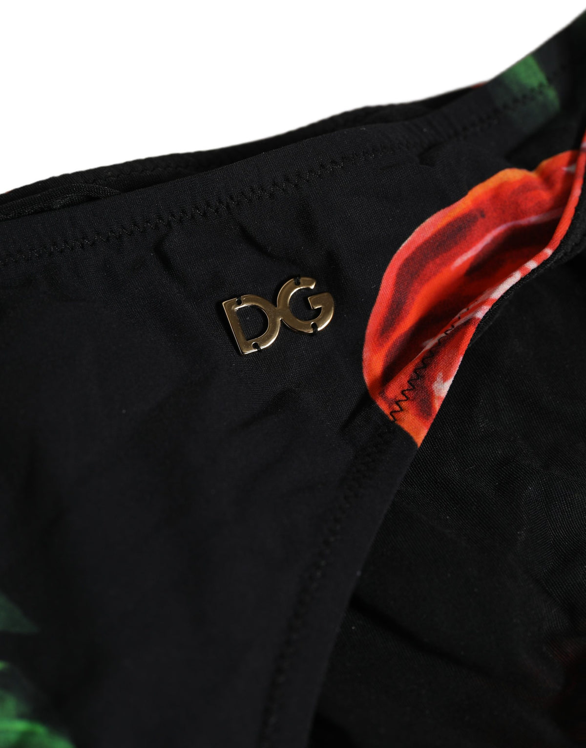 Dolce & Gabbana Black Floral Print Bikini Bottom