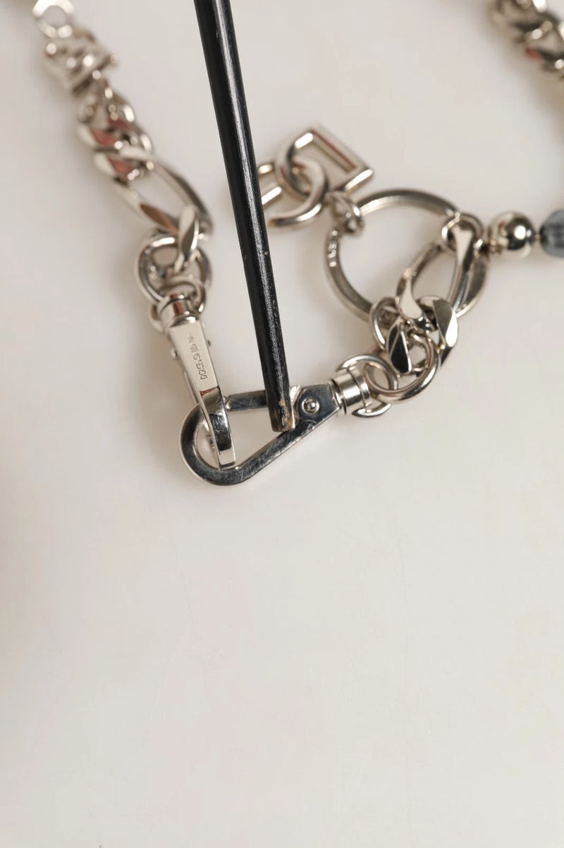 Collier Pendentif Signature DG Logo Chaîne Argentée Dolce & Gabbana