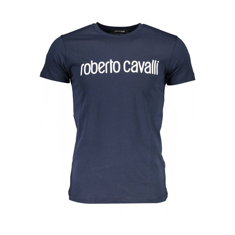 T-shirt Roberto Cavalli bleu en coton pour homme