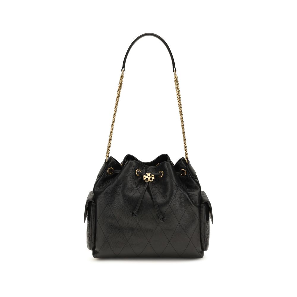 Sac à bandoulière en cuir de veau noir Bos Taurus Tory Burch