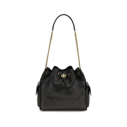 Tory Burch Black Calf Leather Bos Taurus Shoulder Bag