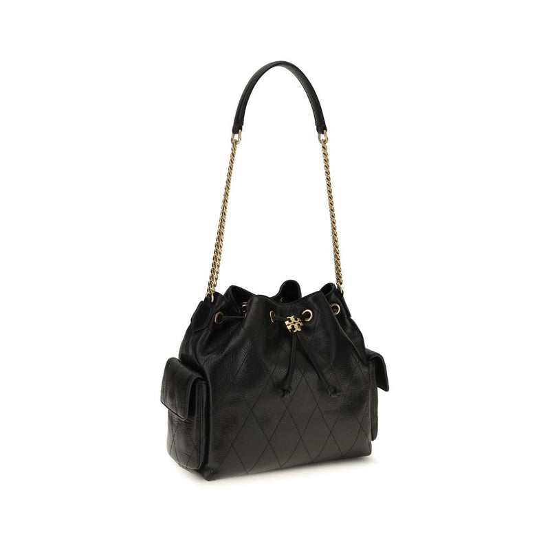 Sac à bandoulière en cuir de veau noir Bos Taurus Tory Burch