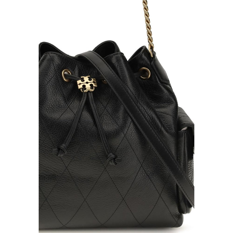 Sac à bandoulière en cuir de veau noir Bos Taurus Tory Burch