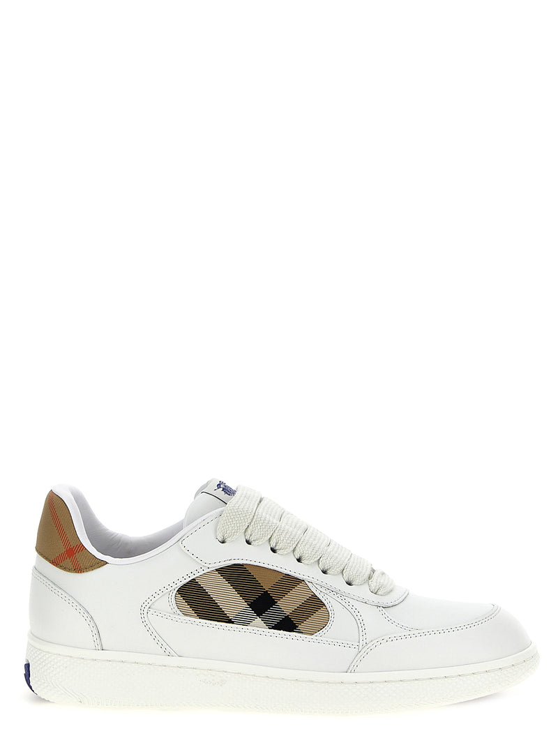 Baskets basses en cuir beige Burberry