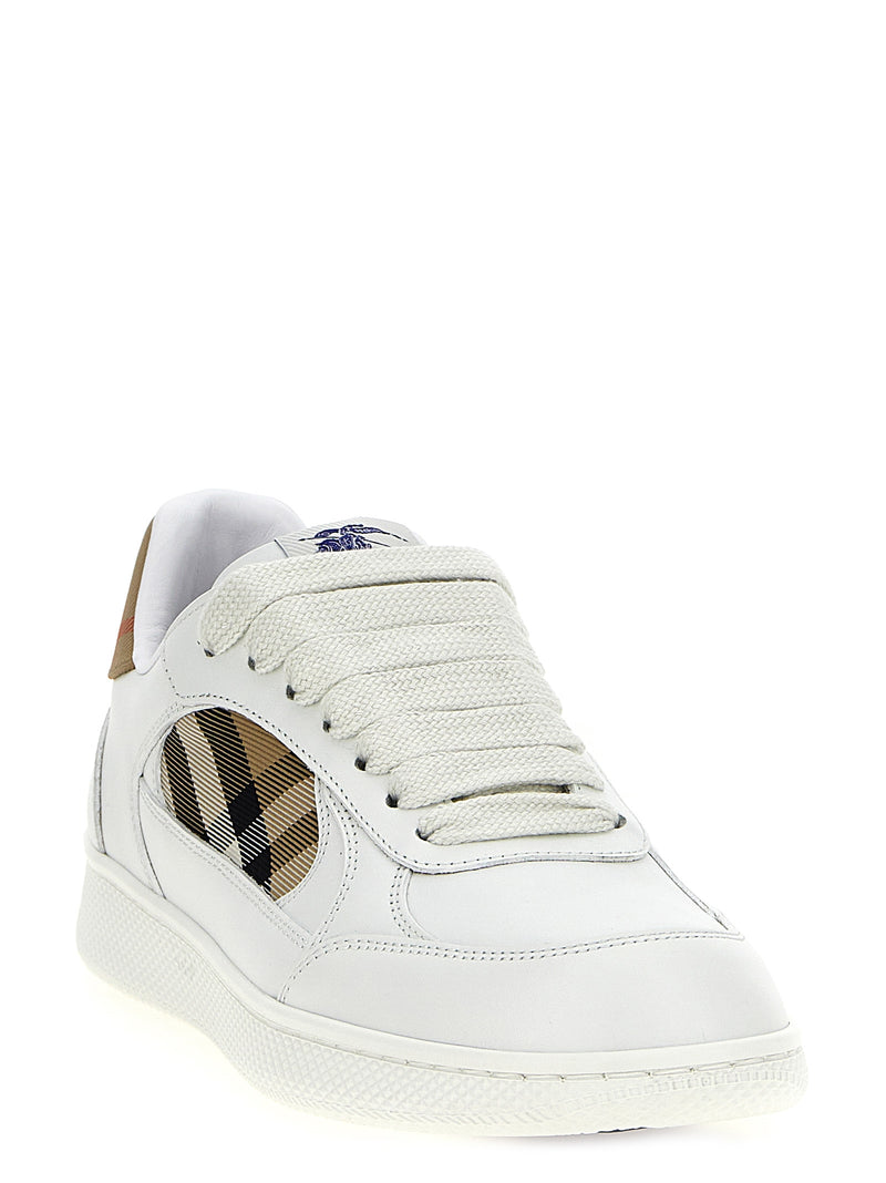 Baskets basses en cuir beige Burberry