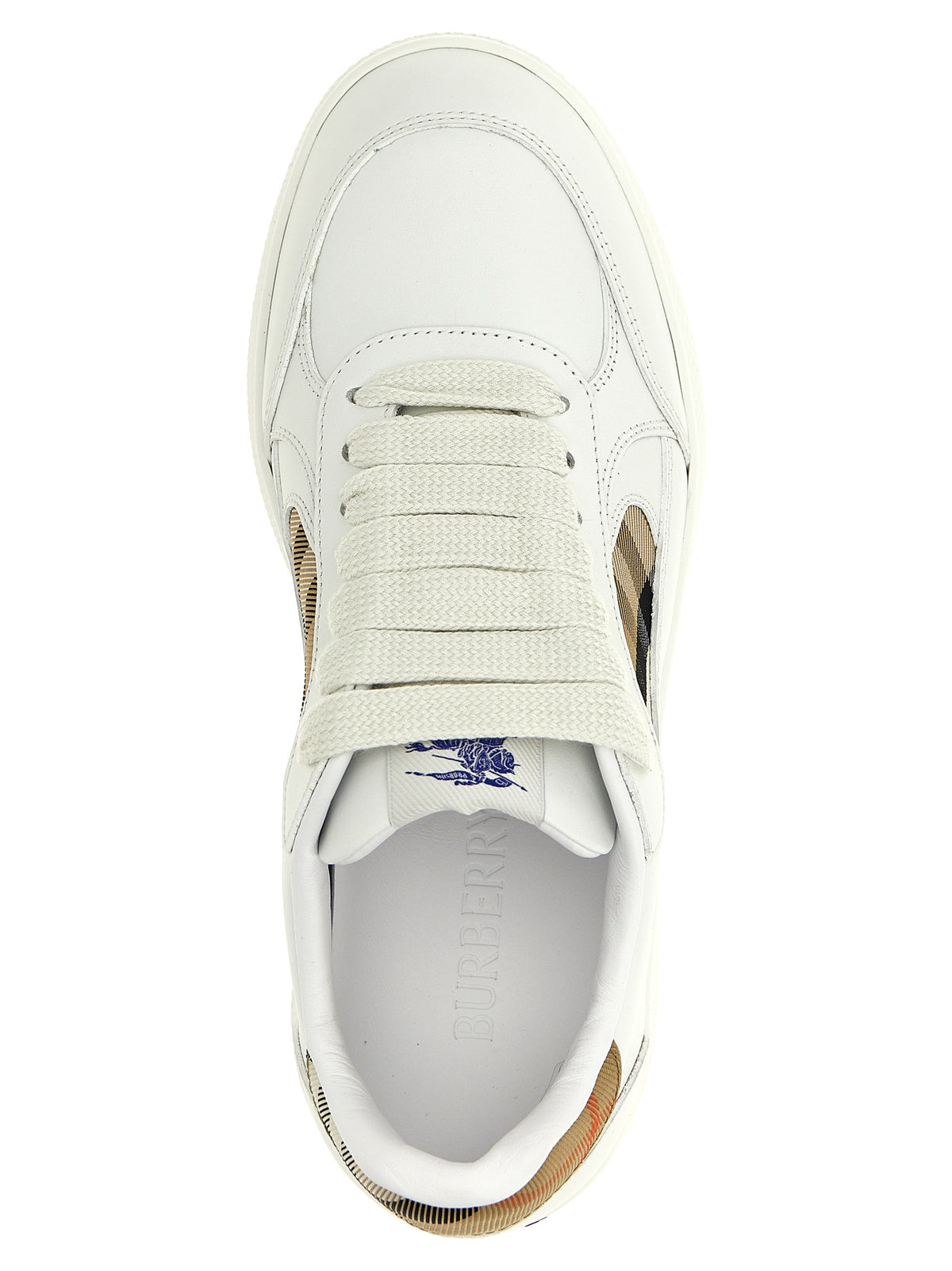 Baskets basses en cuir beige Burberry