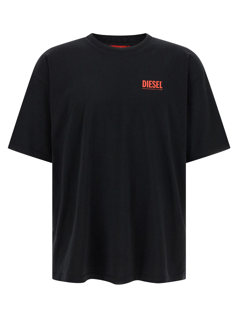T-shirt en coton noir Diesel