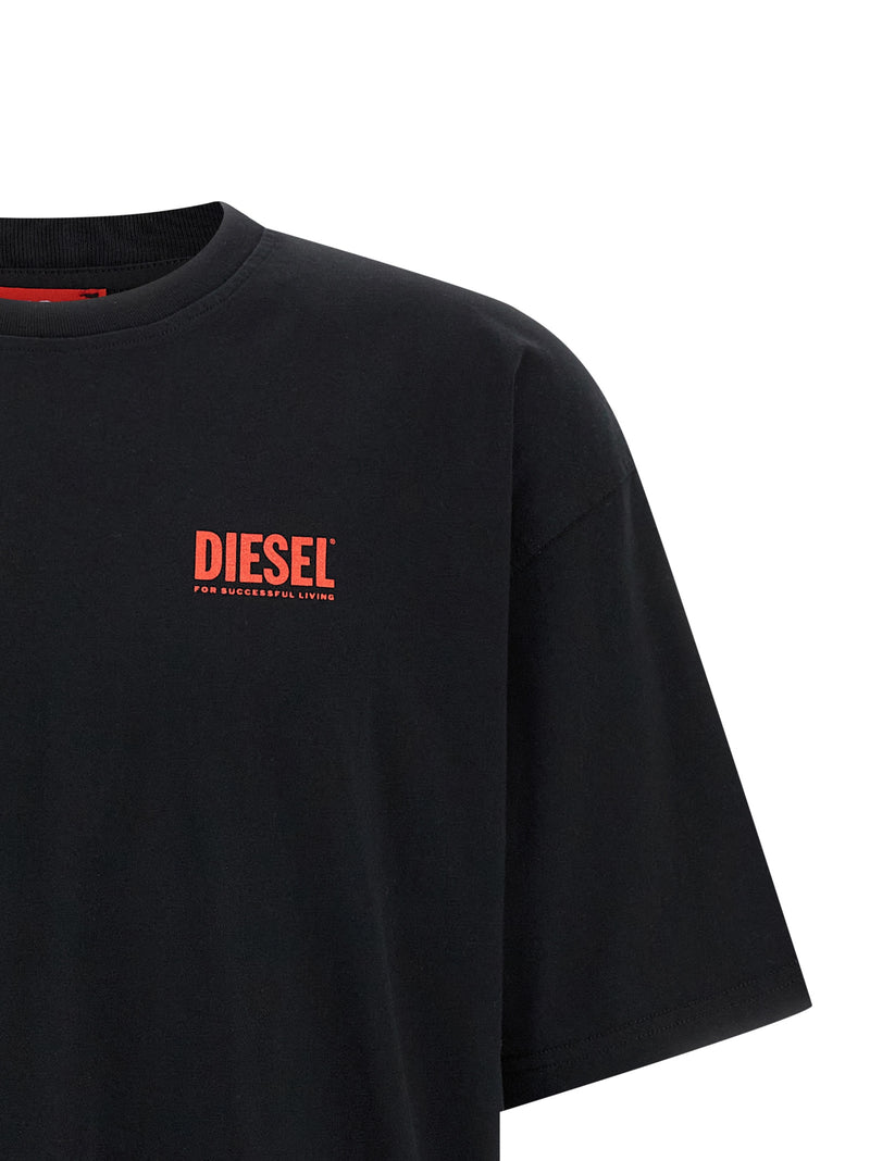 T-shirt en coton noir Diesel