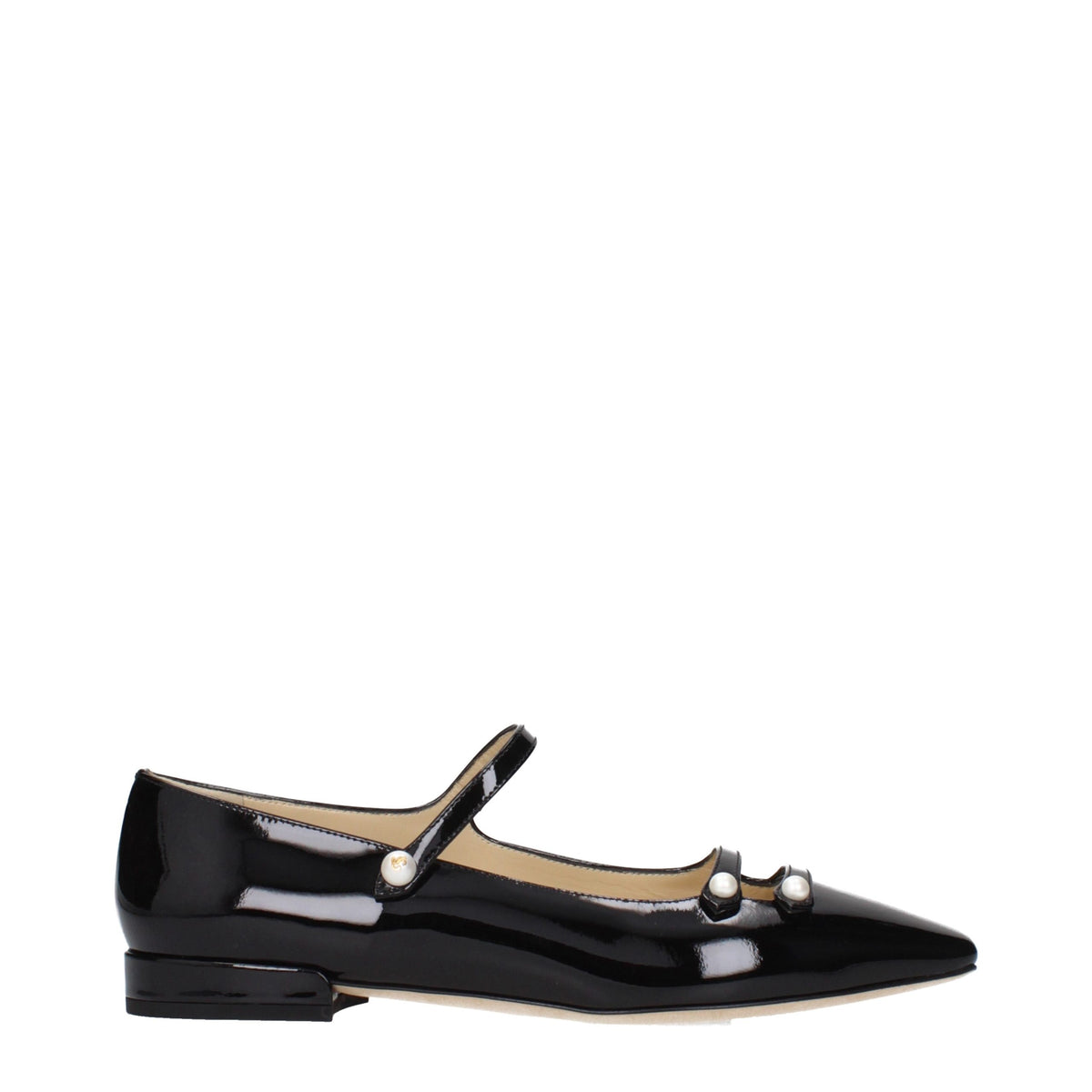 Ballerines en cuir noir Jimmy Choo