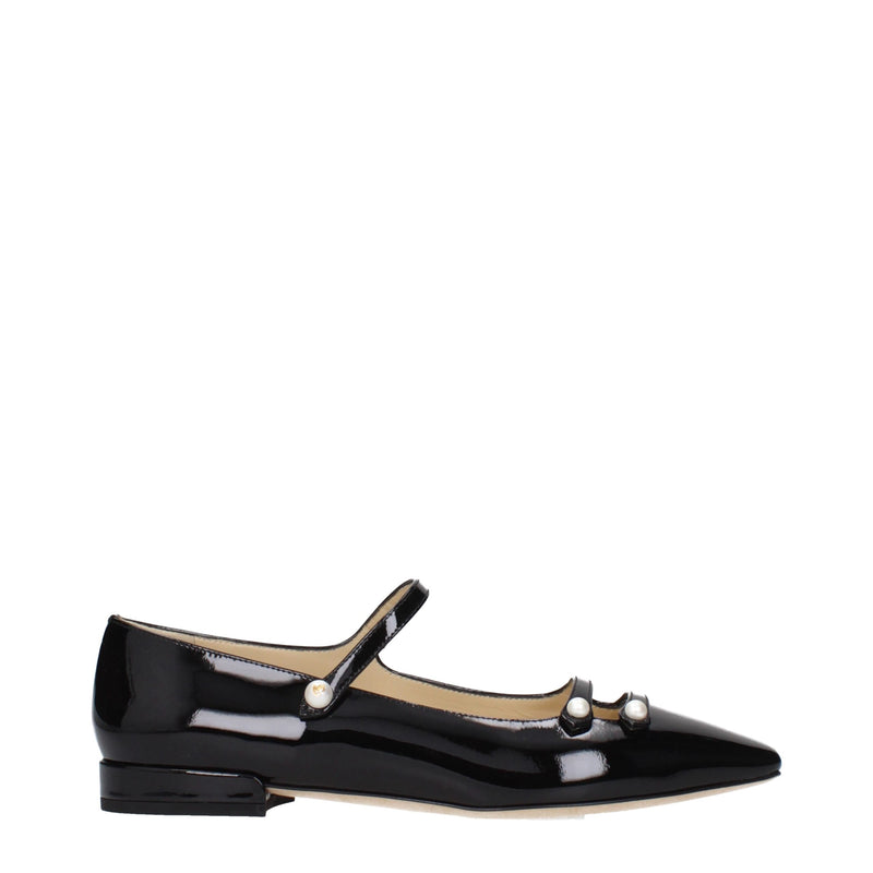 Ballerines en cuir noir Jimmy Choo