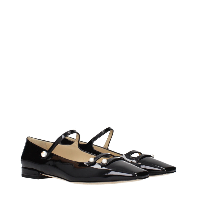 Ballerines en cuir noir Jimmy Choo