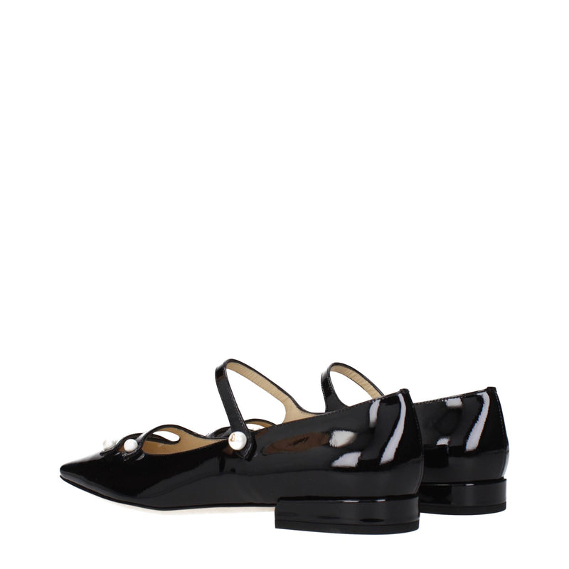 Ballerines en cuir noir Jimmy Choo