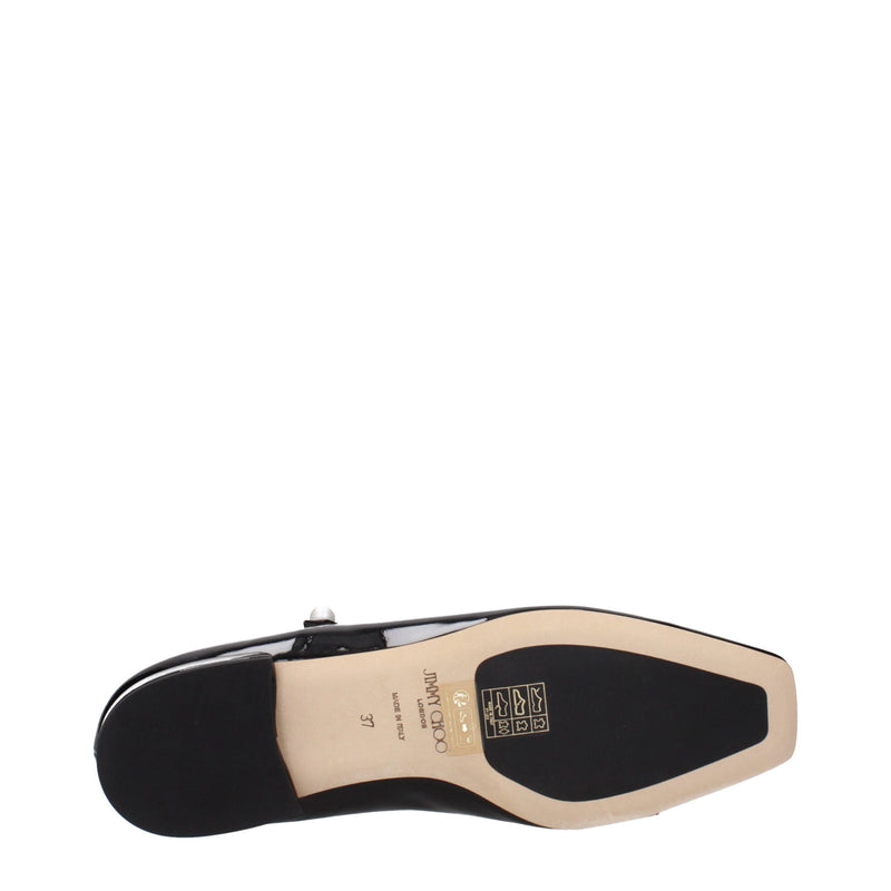 Ballerines en cuir noir Jimmy Choo