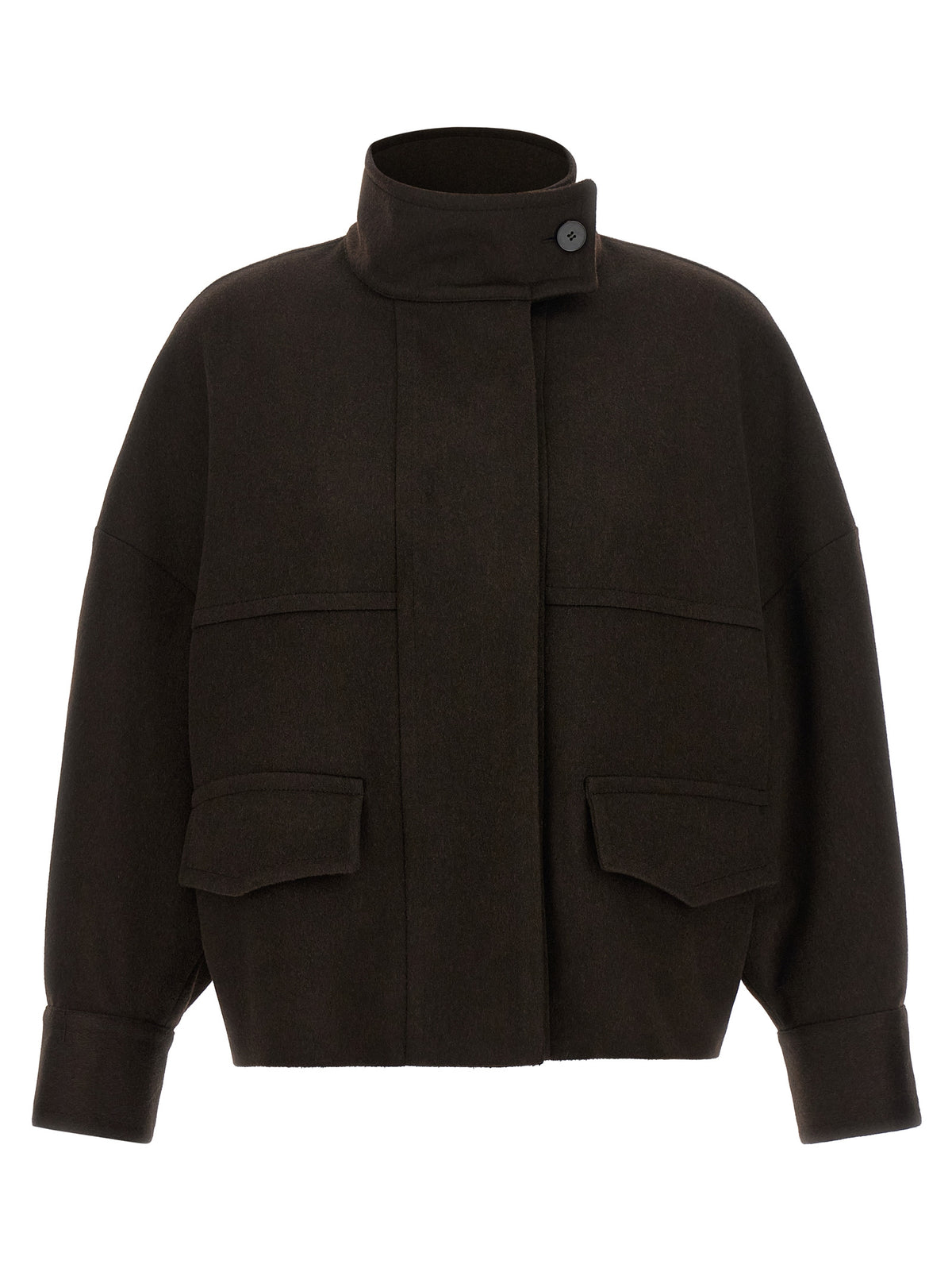 Alberto Biani Brown Wool Bomber