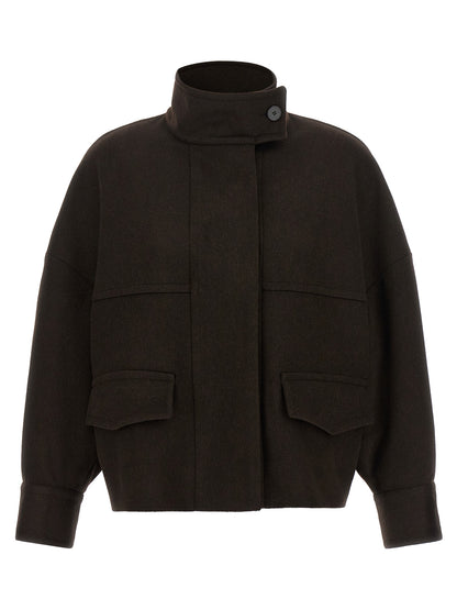Alberto Biani Brown Wool Bomber