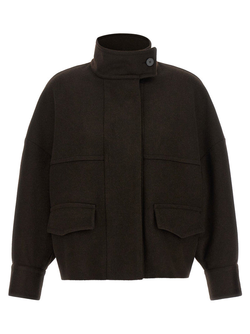 Alberto Biani Brown Wool Bomber