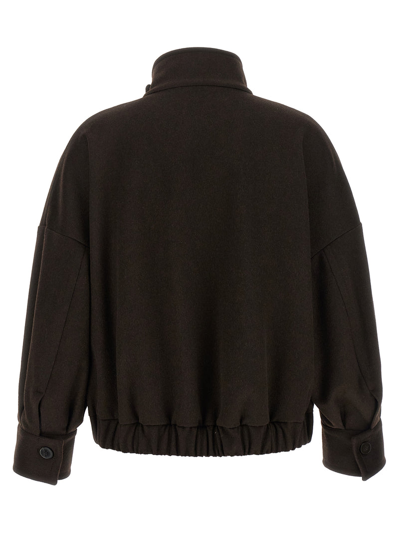 Alberto Biani Brown Wool Bomber