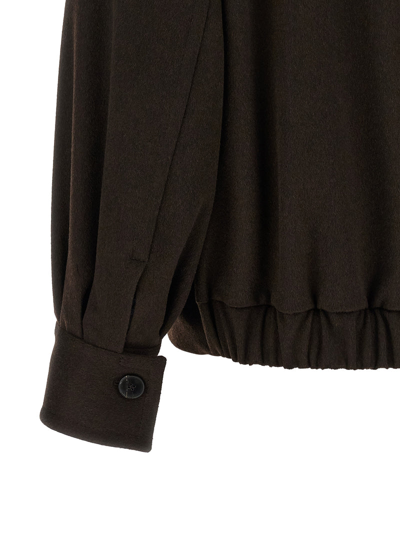 Alberto Biani Brown Wool Bomber