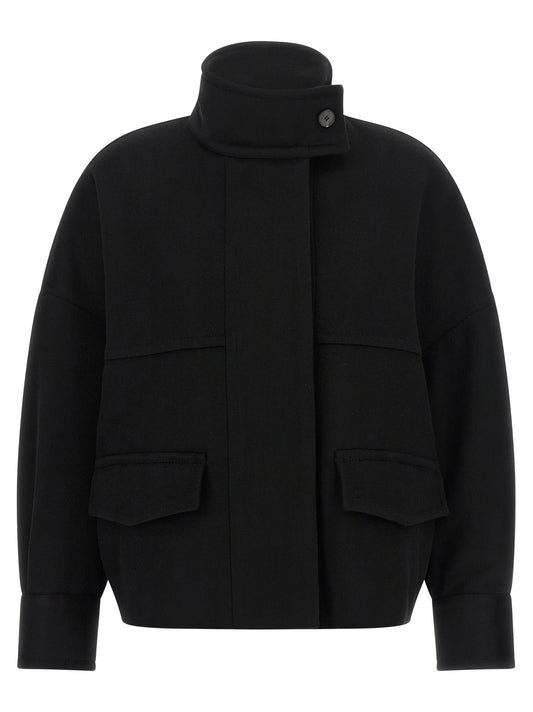 Bomber en laine noir Alberto Biani