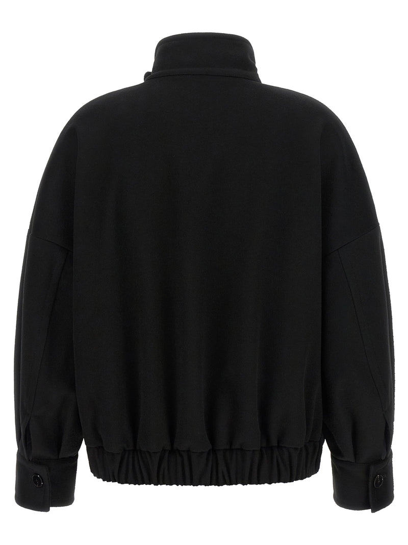 Alberto Biani Black Wool Bomber