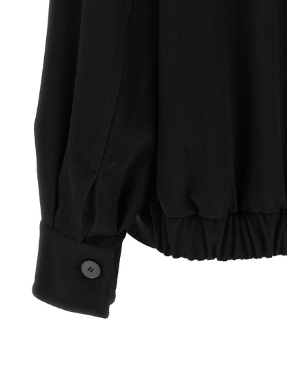 Alberto Biani Black Wool Bomber