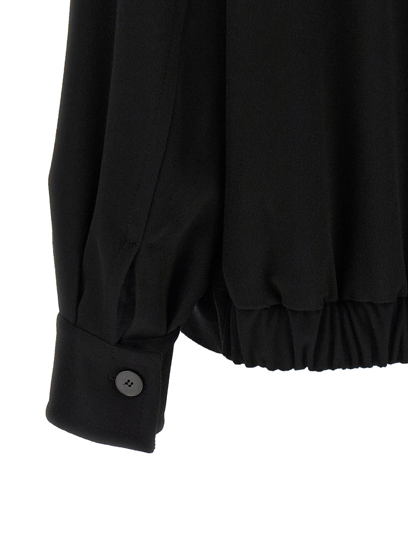 Alberto Biani Black Wool Bomber