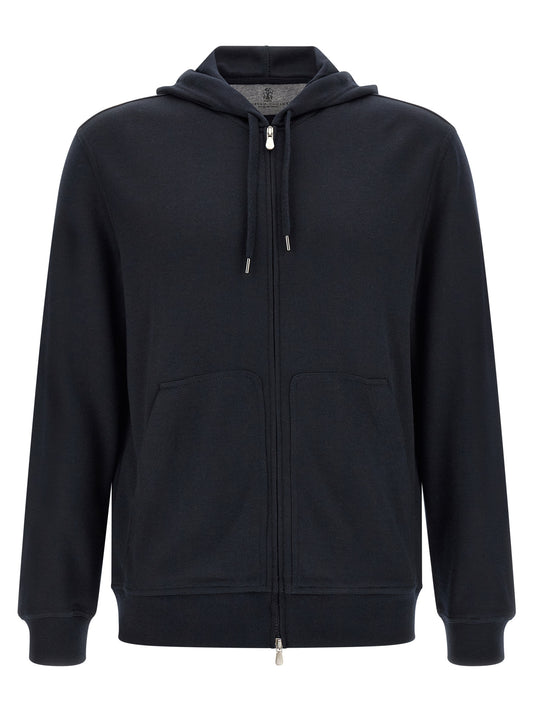 Brunello Cucinelli Blue Cashmere Sweatshirt