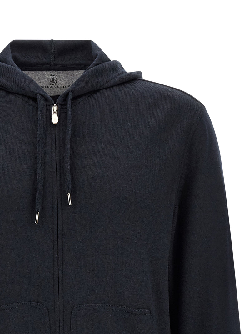 Brunello Cucinelli Sweat-shirt en cachemire bleu