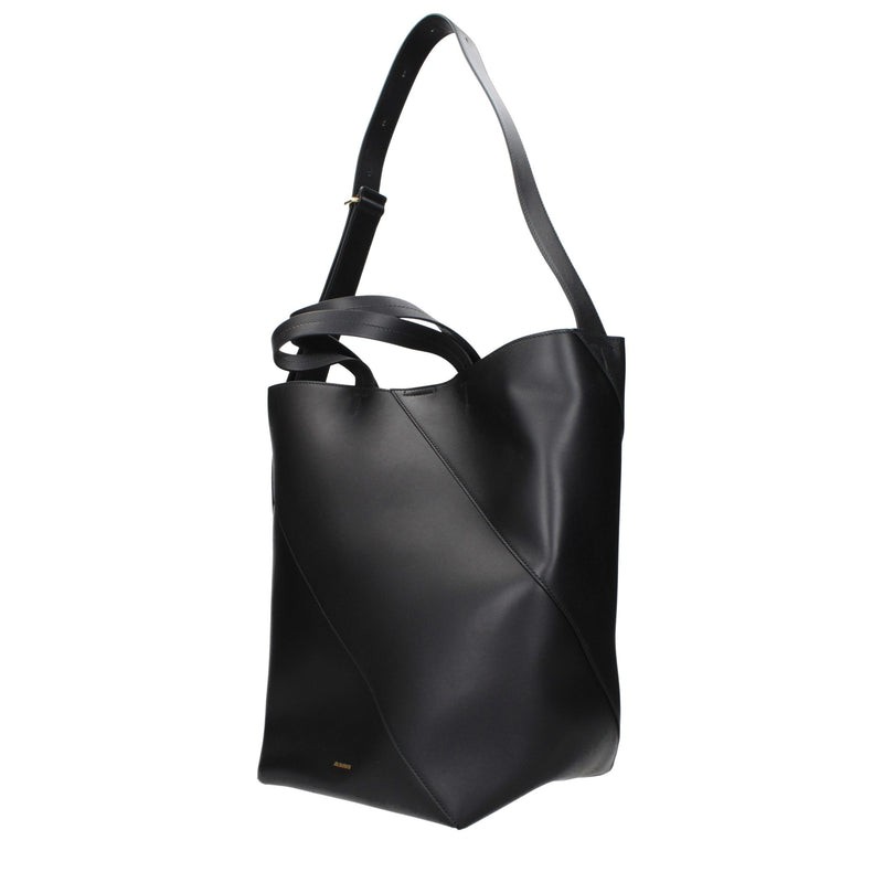 Sac bandoulière Jil Sander en cuir noir