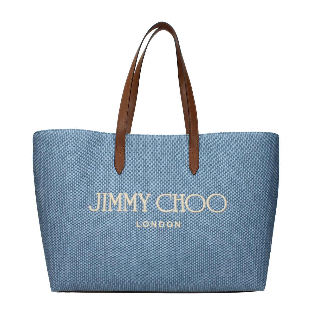 Sac bandoulière Jimmy Choo en tissu bleu clair