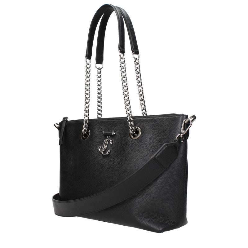 Sac porté épaule Jimmy Choo en cuir noir