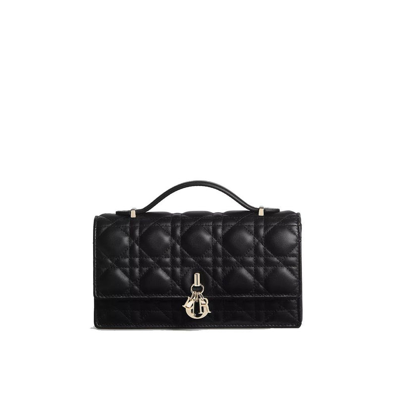 Sac à bandoulière en cuir noir Dior