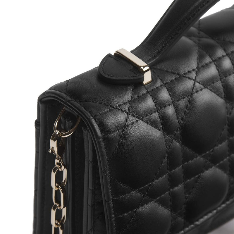 Sac à bandoulière en cuir noir Dior