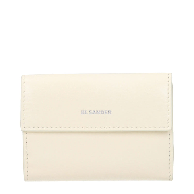 Portefeuille en cuir blanc Jil Sander
