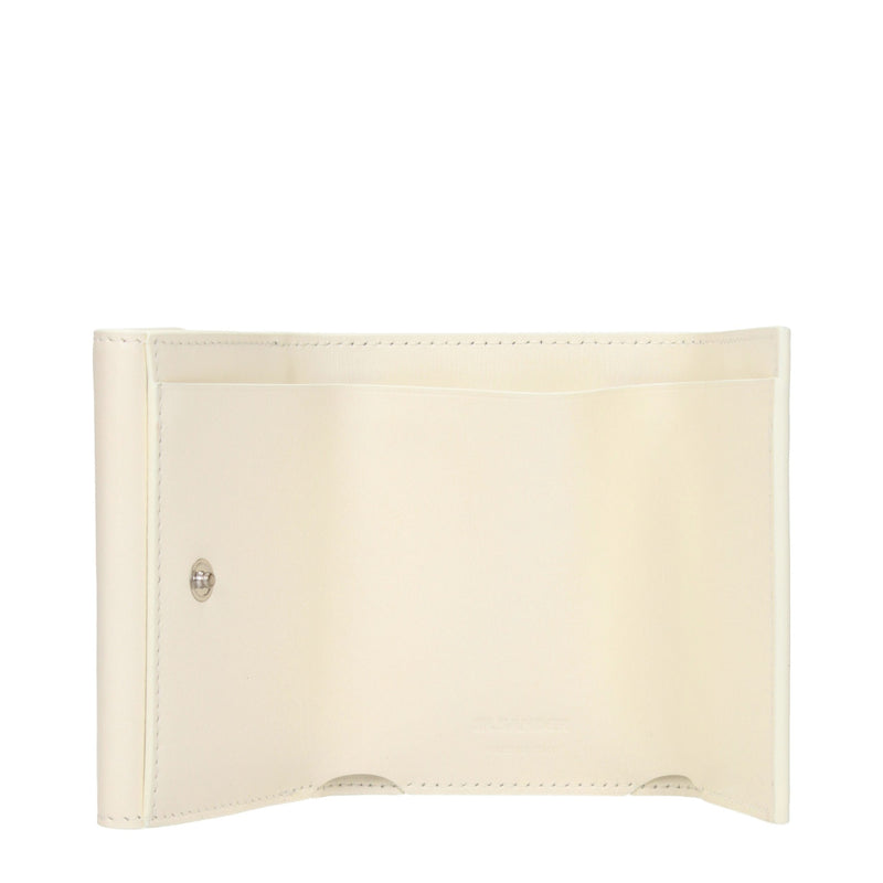 Portefeuille en cuir blanc Jil Sander