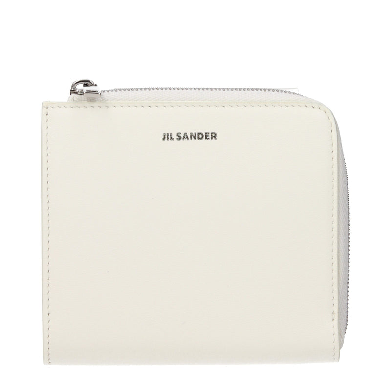 Portefeuille Jil Sander en cuir blanc