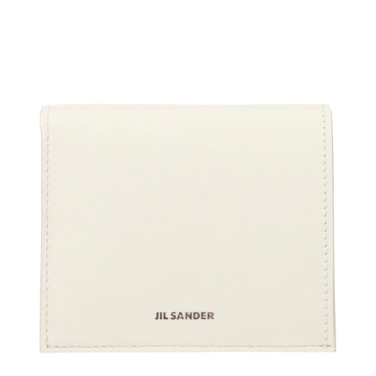 Portefeuille Jil Sander en cuir blanc