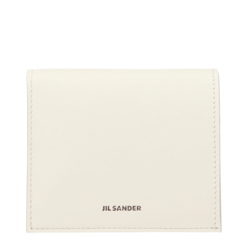 Portefeuille Jil Sander en cuir blanc