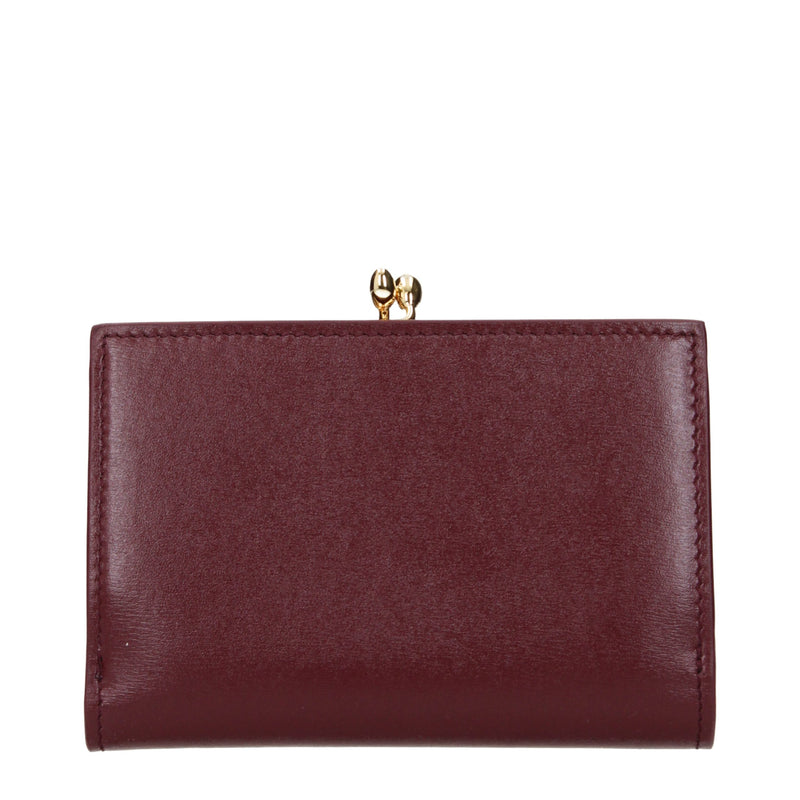 Portefeuille Jil Sander en cuir rouge