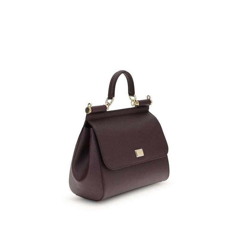 Sac à main Dolce & Gabbana en cuir de veau Bordeaux Bos Taurus